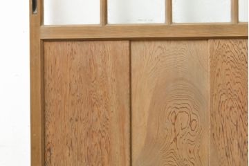 アンティーク建具　結霜・ゆらゆらクリアガラス　シンプルなデザインでお部屋に取り入れやすいガラス戸2枚セット(引き戸)(R-062803)