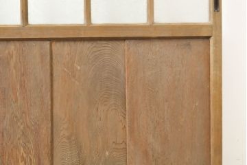 アンティーク建具　結霜・ゆらゆらクリアガラス　シンプルなデザインでお部屋に取り入れやすいガラス戸2枚セット(引き戸)(R-062803)