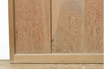 アンティーク建具　結霜・ゆらゆらクリアガラス　シンプルなデザインでお部屋に取り入れやすいガラス戸2枚セット(引き戸)(R-062803)