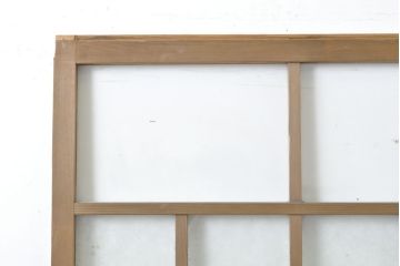 アンティーク建具　結霜・ゆらゆらクリアガラス　シンプルなデザインでお部屋に取り入れやすいガラス戸2枚セット(引き戸)(R-062803)