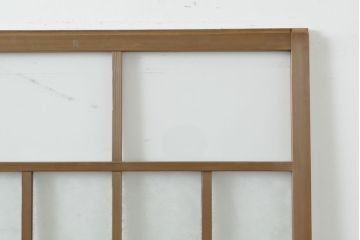 アンティーク建具　結霜・ゆらゆらクリアガラス　シンプルなデザインでお部屋に取り入れやすいガラス戸2枚セット(引き戸)(R-062803)