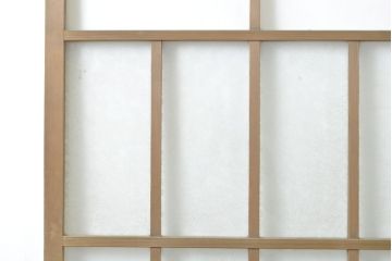 アンティーク建具　結霜・ゆらゆらクリアガラス　シンプルなデザインでお部屋に取り入れやすいガラス戸2枚セット(引き戸)(R-062803)