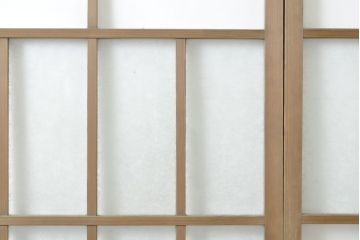 アンティーク建具　結霜・ゆらゆらクリアガラス　シンプルなデザインでお部屋に取り入れやすいガラス戸2枚セット(引き戸)(R-062803)