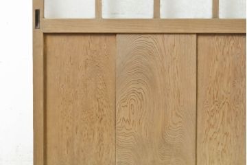 アンティーク建具　結霜・ゆらゆらクリアガラス　シンプルなデザインでお部屋に取り入れやすいガラス戸2枚セット(引き戸)(R-062803)