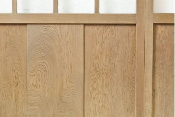 アンティーク建具　結霜・ゆらゆらクリアガラス　シンプルなデザインでお部屋に取り入れやすいガラス戸2枚セット(引き戸)(R-062803)