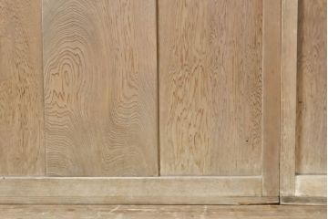 アンティーク建具　結霜・ゆらゆらクリアガラス　シンプルなデザインでお部屋に取り入れやすいガラス戸2枚セット(引き戸)(R-062803)