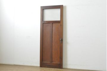 アンティーク建具　ダイヤガラスから柔らかな光が差し込む木製ドア1枚(扉)(R-062804)