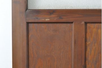 アンティーク建具　ダイヤガラスから柔らかな光が差し込む木製ドア1枚(扉)(R-062804)