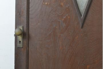 アンティーク建具　大正ロマン　ダイヤガラスがおしゃれな古い洋館のドア1枚(扉、木製ドア、建具)(R-062805)