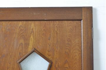 アンティーク建具　大正ロマン　ダイヤガラスがおしゃれな古い洋館のドア1枚(扉、木製ドア、建具)(R-062806)