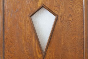 アンティーク建具　大正ロマン　ダイヤガラスがおしゃれな古い洋館のドア1枚(扉、木製ドア、建具)(R-062806)