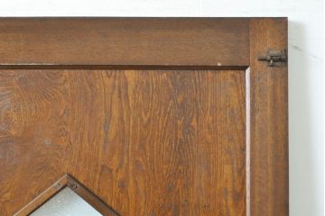 アンティーク建具　大正ロマン　ダイヤガラスがおしゃれな古い洋館のドア1枚(扉、木製ドア、建具)(R-062806)