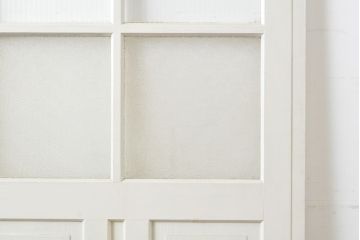 アンティーク建具　ペイント仕上げ限定　ホワイトカラーが爽やかなペイントガラス戸1枚(引き戸、建具)(R-062807)