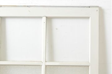 アンティーク建具　ペイント仕上げ限定　ホワイトカラーが爽やかなペイントガラス戸1枚(引き戸、建具)(R-062807)