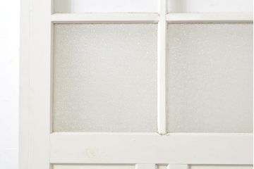 アンティーク建具　ペイント仕上げ限定　ホワイトカラーが爽やかなペイントガラス戸1枚(引き戸、建具)(R-062807)