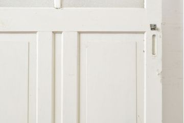 アンティーク建具　ペイント仕上げ限定　ホワイトカラーが爽やかなペイントガラス戸1枚(引き戸、建具)(R-062807)