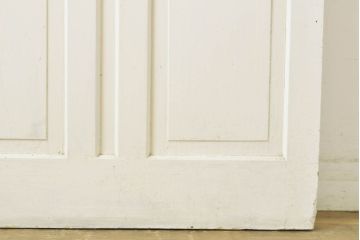 アンティーク建具　ペイント仕上げ限定　ホワイトカラーが爽やかなペイントガラス戸1枚(引き戸、建具)(R-062807)