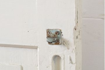 アンティーク建具　ペイント仕上げ限定　ホワイトカラーが爽やかなペイントガラス戸1枚(引き戸、建具)(R-062807)