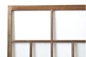 アンティーク建具　ゆらゆらクリア・すりガラス　昭和レトロな雰囲気漂うガラス戸2枚(引き戸、格子戸)(R-062808)