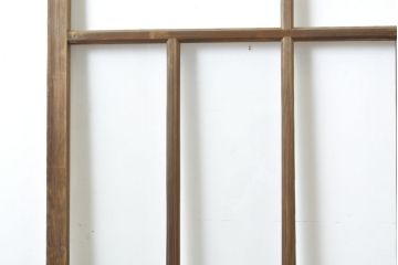 アンティーク建具　ゆらゆらクリア・すりガラス　昭和レトロな雰囲気漂うガラス戸2枚(引き戸、格子戸)(R-062808)