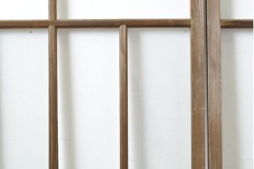 アンティーク建具　ゆらゆらクリア・すりガラス　昭和レトロな雰囲気漂うガラス戸2枚(引き戸、格子戸)(R-062808)