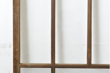 アンティーク建具　ゆらゆらクリア・すりガラス　昭和レトロな雰囲気漂うガラス戸2枚(引き戸、格子戸)(R-062808)