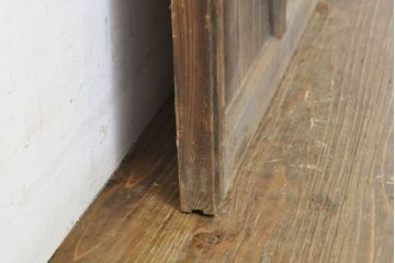 アンティーク建具　ゆらゆらクリア・すりガラス　昭和レトロな雰囲気漂うガラス戸2枚(引き戸、格子戸)(R-062808)