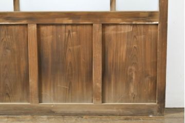アンティーク建具　ゆらゆらクリア・すりガラス　昭和レトロな雰囲気漂うガラス戸2枚(引き戸、格子戸)(R-062808)