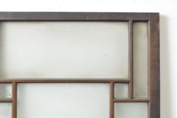 アンティーク建具　昭和初期　大正ロマンの雰囲気香るガラス扉1枚(ドア、木製ドア、建具)(R-062810)