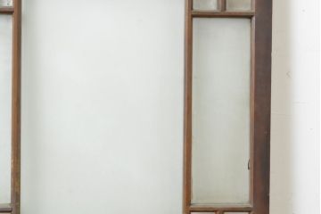 アンティーク建具　昭和初期　大正ロマンの雰囲気香るガラス扉1枚(ドア、木製ドア、建具)(R-062810)