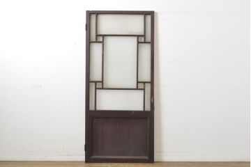 アンティーク建具　昭和初期　大正ロマンの雰囲気香るガラス扉1枚(ドア、木製ドア、建具)(R-062810)