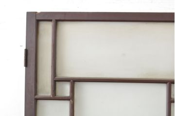 アンティーク建具　昭和初期　大正ロマンの雰囲気香るガラス扉1枚(ドア、木製ドア、建具)(R-062810)