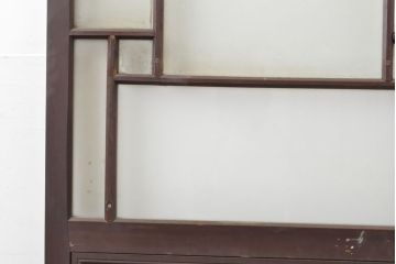 アンティーク建具　昭和初期　大正ロマンの雰囲気香るガラス扉1枚(ドア、木製ドア、建具)(R-062810)