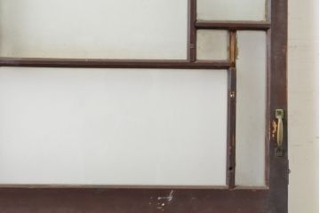 アンティーク建具　昭和初期　大正ロマンの雰囲気香るガラス扉1枚(ドア、木製ドア、建具)(R-062810)