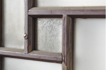 アンティーク建具　昭和初期　大正ロマンの雰囲気香るガラス扉1枚(ドア、木製ドア、建具)(R-062810)