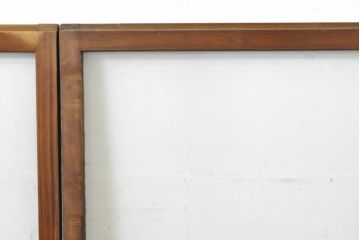 アンティーク建具　モールガラス入りで柔らかな印象のガラス窓2枚セット(ガラス戸、引き戸、建具)(R-062813)