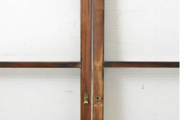 アンティーク建具　モールガラス入りで柔らかな印象のガラス窓2枚セット(ガラス戸、引き戸、建具)(R-062813)