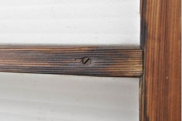アンティーク建具　モールガラス入りで柔らかな印象のガラス窓2枚セット(ガラス戸、引き戸、建具)(R-062813)
