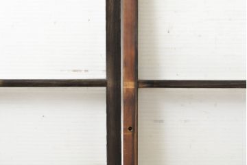 アンティーク建具　モールガラス入りで柔らかな印象のガラス窓2枚セット(ガラス戸、引き戸、建具)(R-062813)