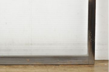 アンティーク建具　モールガラス入りで柔らかな印象のガラス窓2枚セット(ガラス戸、引き戸、建具)(R-062813)
