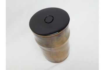 高取焼本家窯元　味楽窯　十四代目　亀井味楽　而妙斎書付　竹節　細水指(茶道具、共箱付き)(R-062816)