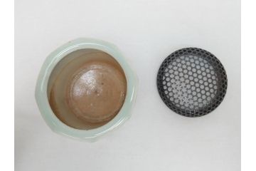 江戸期　染付　龍図　香炉(銀火屋?、仏具、箱無し)(R-062818)