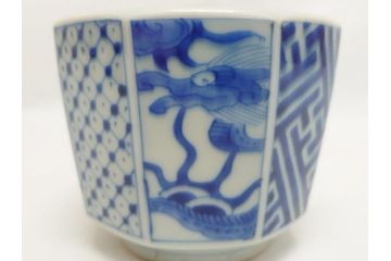 江戸期　染付　龍図　香炉(銀火屋?、仏具、箱無し)(R-062818)