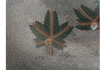 継山造　本錫　内螺鈿　蒔絵　桐唐草文　松に鶴　菓子鉢(六角、菓子器、深鉢、草花文)(R-062819)