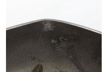 継山造　本錫　内螺鈿　蒔絵　桐唐草文　松に鶴　菓子鉢(六角、菓子器、深鉢、草花文)(R-062819)