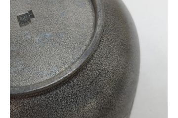 継山造　本錫　内螺鈿　蒔絵　桐唐草文　松に鶴　菓子鉢(六角、菓子器、深鉢、草花文)(R-062819)