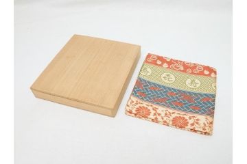 千家十職　袋師 土田友湖　書付　尚美堂　紹巴織　而妙斎好　袱紗(共箱付き、帛紗、服紗、ふくさ、フクサ、辛酉、喜寿)(R-062820)