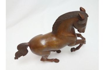 水戸金工　北川北仙　黄銅製(ブロンズ)　駿馬　馬の置物(置物、オブジェ、インテリア)(R-062821)