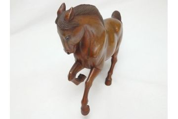水戸金工　北川北仙　黄銅製(ブロンズ)　駿馬　馬の置物(置物、オブジェ、インテリア)(R-062821)