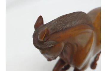 水戸金工　北川北仙　黄銅製(ブロンズ)　駿馬　馬の置物(置物、オブジェ、インテリア)(R-062821)